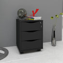 Gaveteiro 03 Gavetas com Rodízios Preto Face