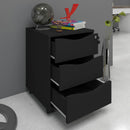 Gaveteiro 03 Gavetas com Rodízios Preto Face