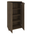 Armário 2 portas com chave Nogal/Preto