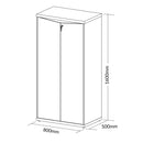 Armário 2 portas com chave Nogal/Preto